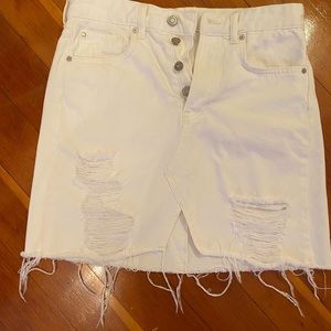 &denim white jean skirt